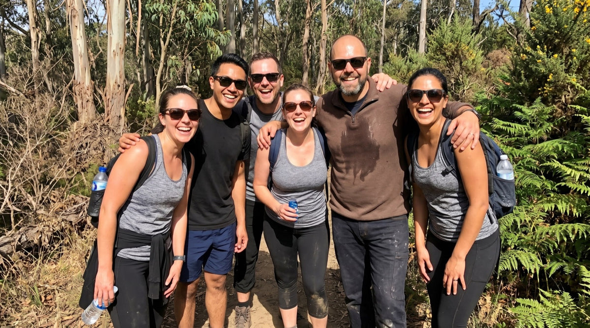 Mark hiking with friends